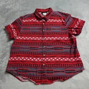 Vintage Roughrider Shirt Women's Large Multicolor Aztec Print Button Up Casual
